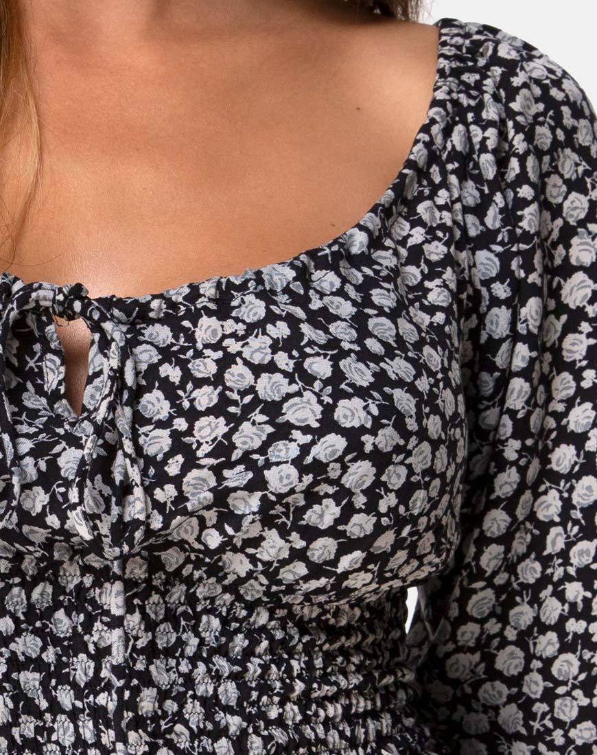 Image de Lancer Crop Top in Ditsy Rose Black