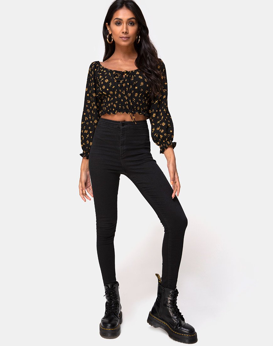 Image de Lancer Crop Top in Mini Astro Black