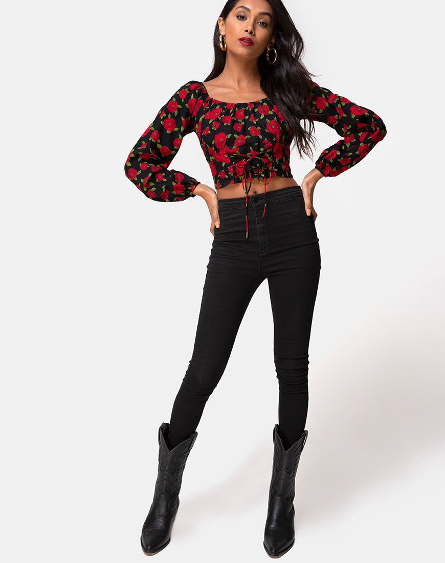 Image de Lancery Top in Roaming Rose Black