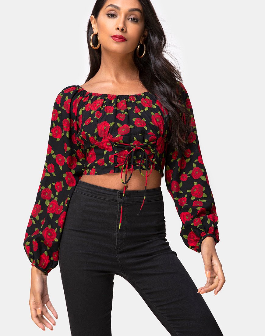 Image de Lancery Top in Roaming Rose Black