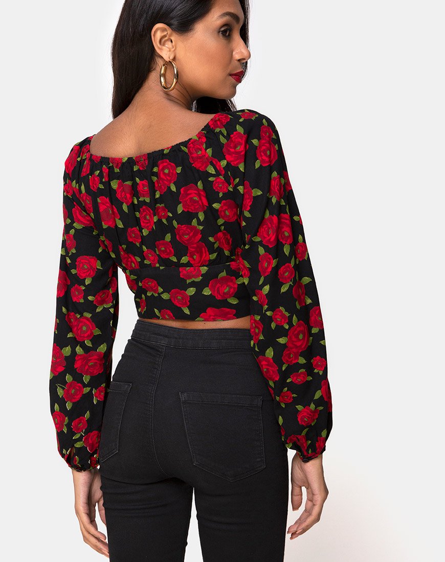 Image de Lancery Top in Roaming Rose Black