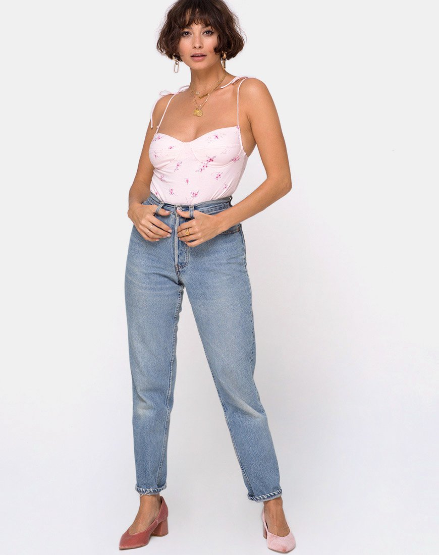 Image de Lancheti Bodice in Forget Me Not Floral Pink