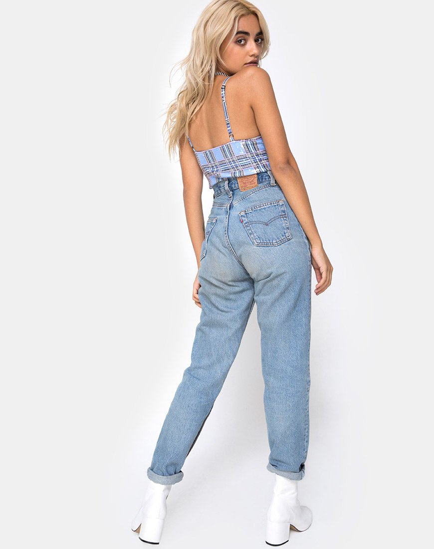 Image de Lantas Bodice in 90s Check with Clear Sequin