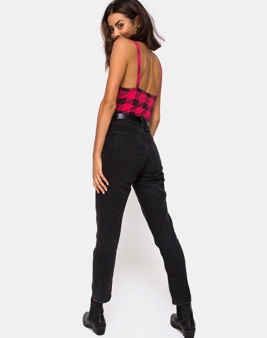 Image de Lantas Bodice in Winter Plaid Red Black