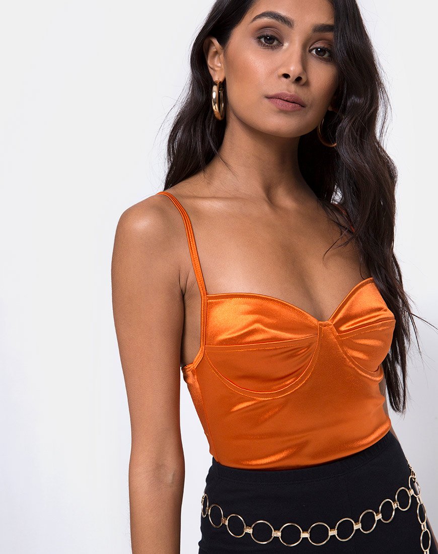 Image de Lantas Bodice en satin Salt Caramel