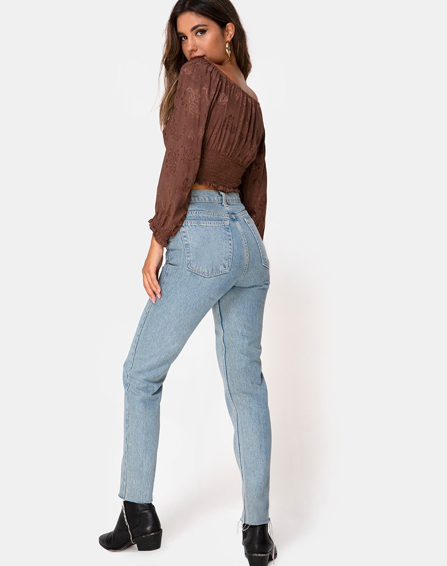 Image de Lancer Crop Top in Satin Rose Chocolate