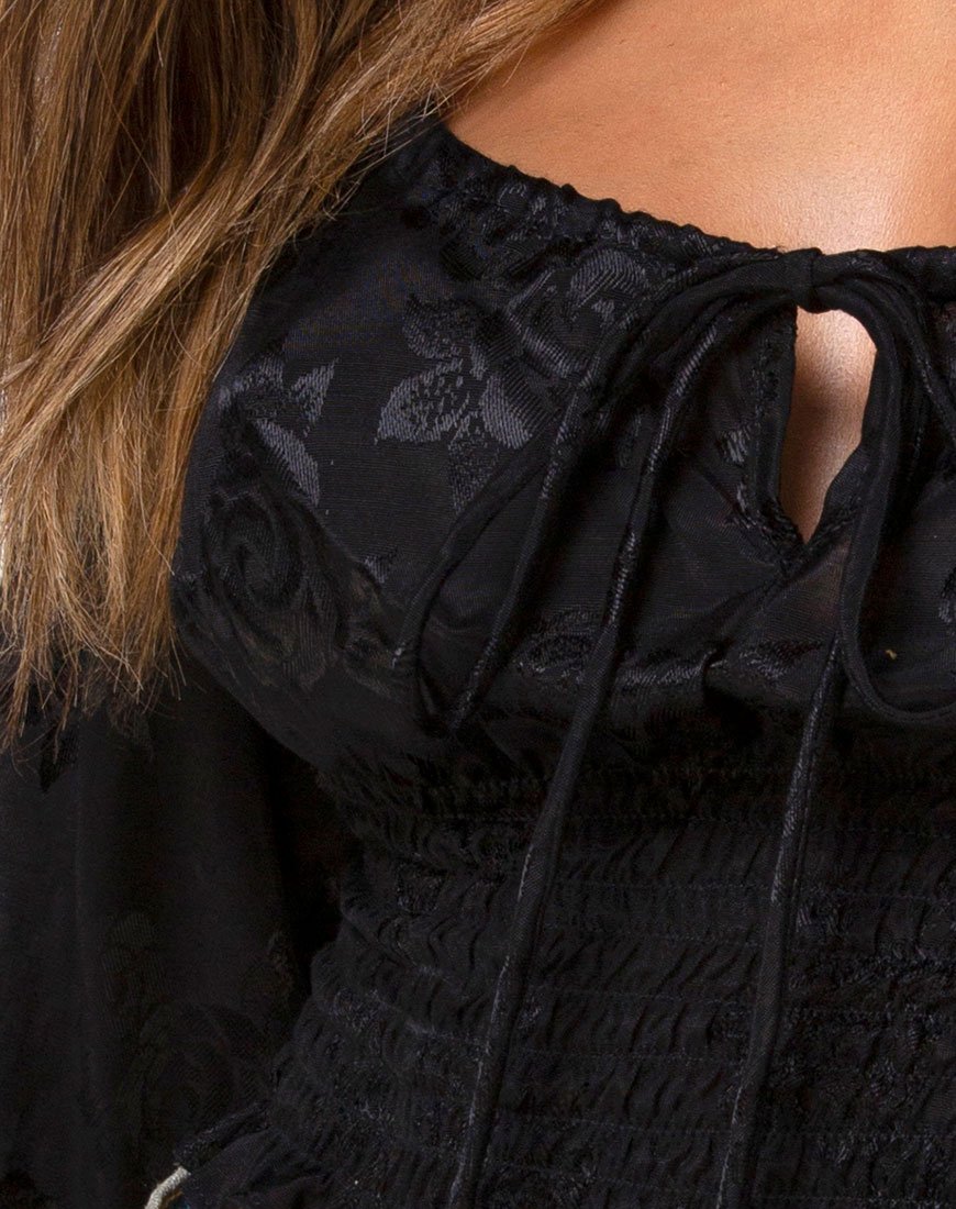 Image de Lancer Crop Top in Satin Rose Black