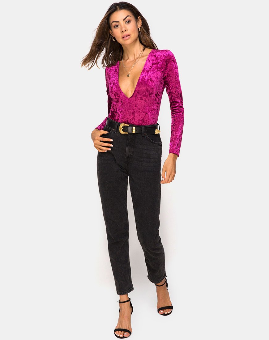 Image de Lao Bodice Plunge en Burgundy Crush