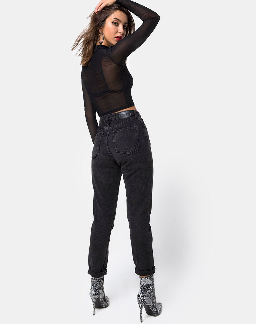 Image de Rhala Crop Top in Black Net