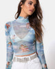 Image de Lara Crop Top in Angel Sky Blue Mesh