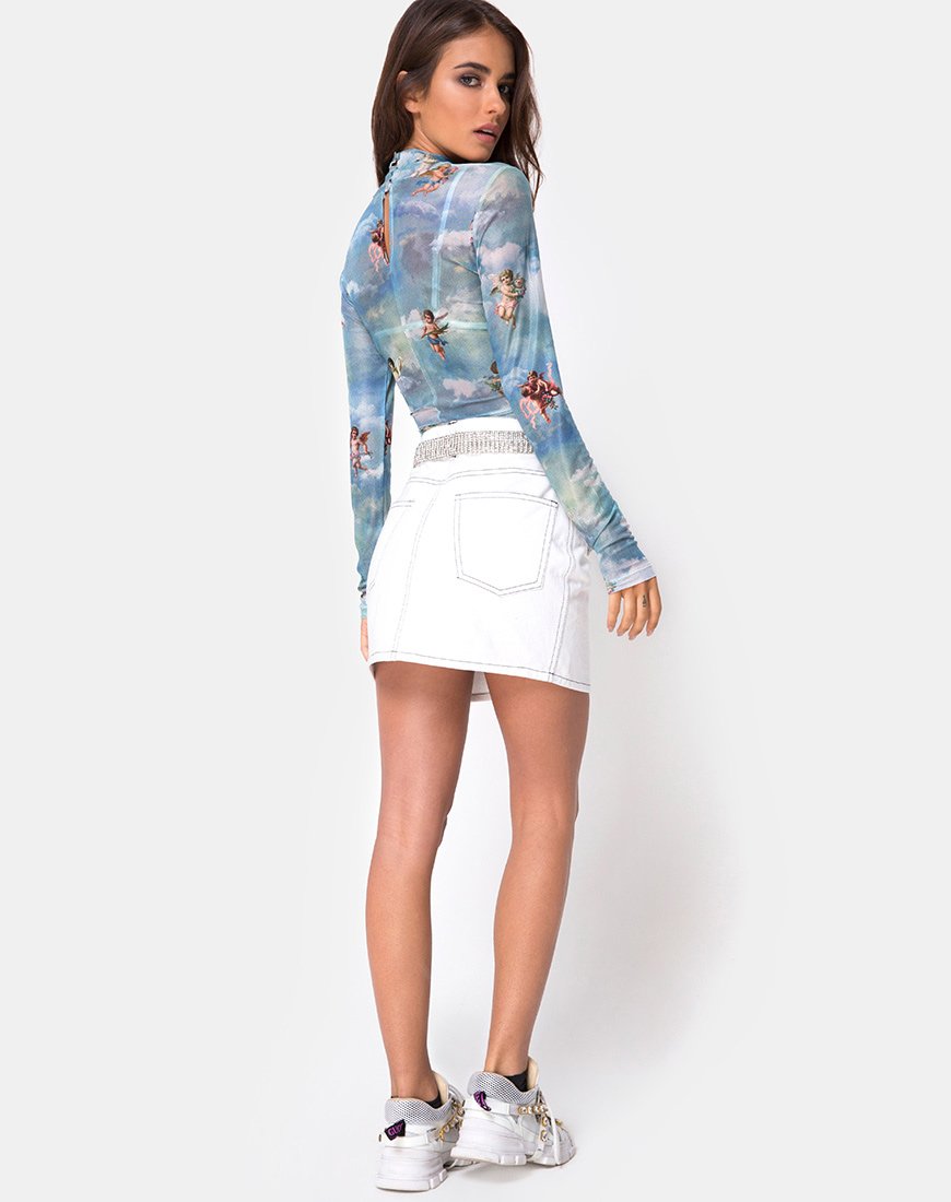 Image de Lara Crop Top in Angel Sky Blue Mesh