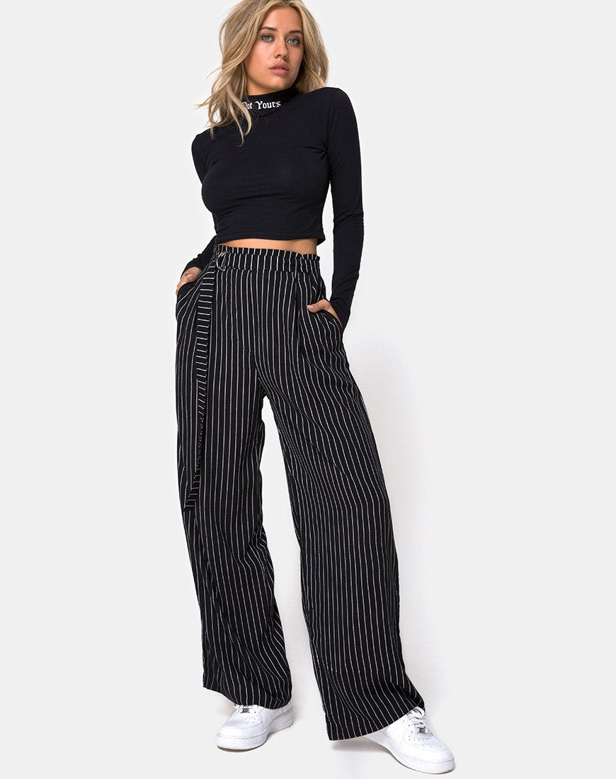 Pantalon Majustie à rayures noires