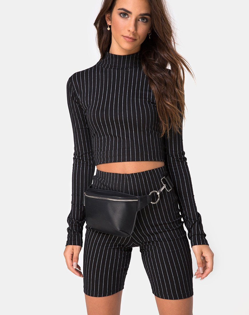 Image de Lara Top in Pinstripe Black