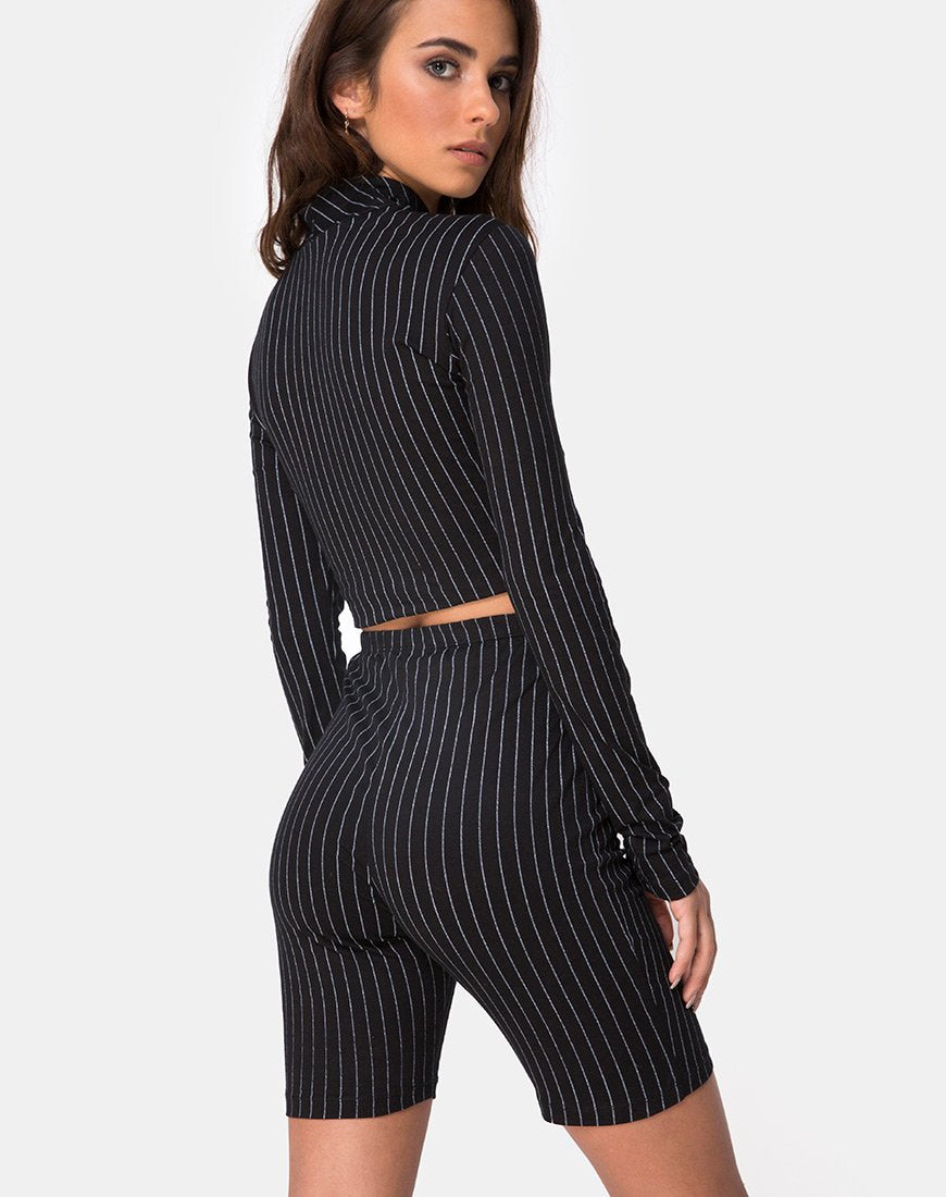 Image de Lara Top in Pinstripe Black
