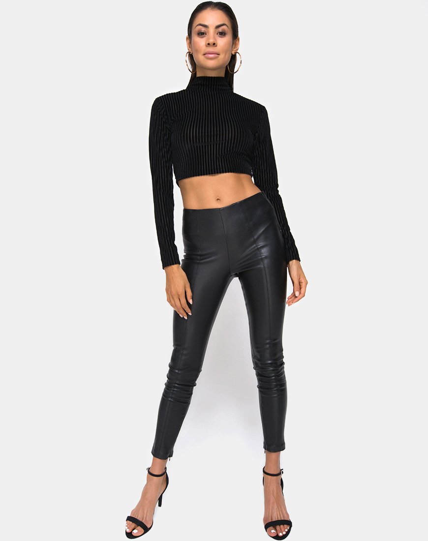 Image de Lara Crop Top in Black Sheer Stripe