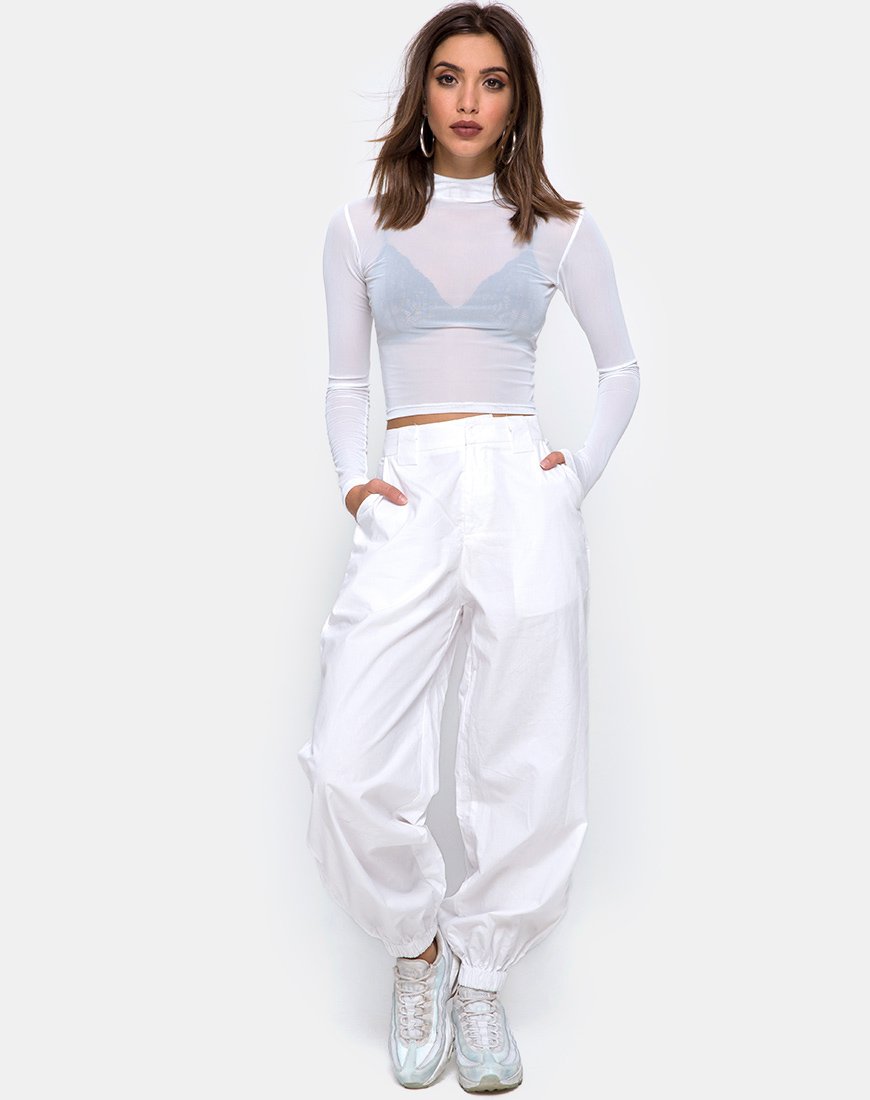 Image de Rhala Crop Top in White Net