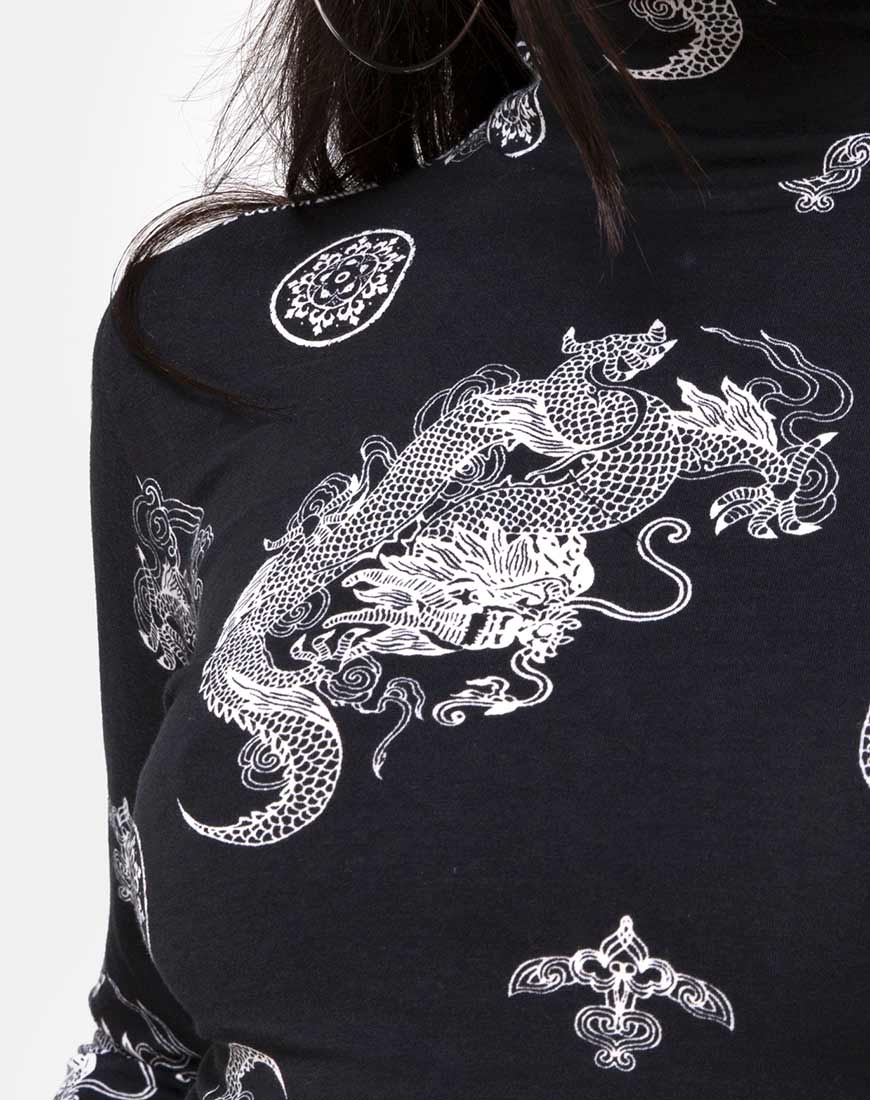 Image de Lara Crop Top in Black Dragon