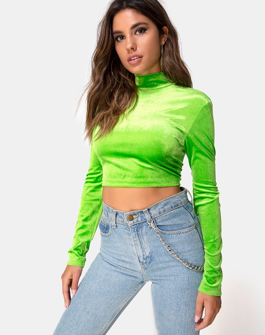 Image de Lara Crop top in Velvet Lime