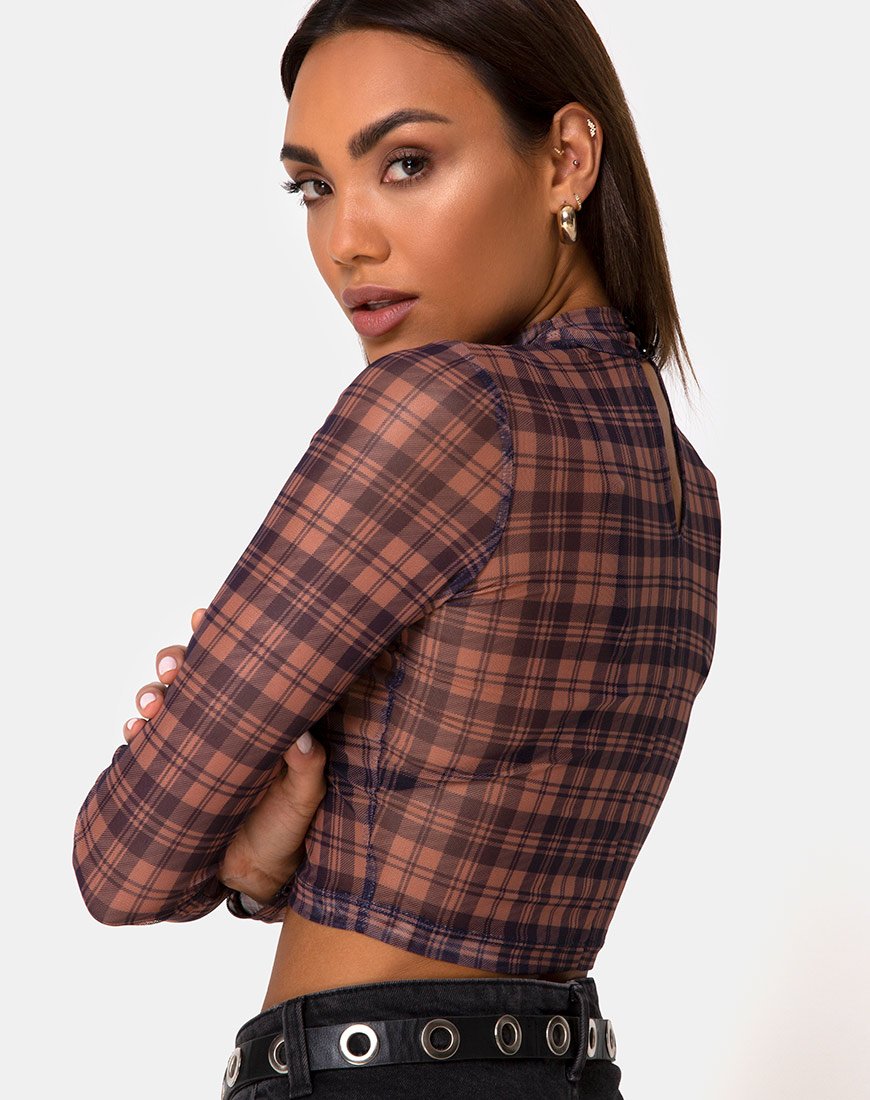 Image de Lara Crop Top in Net Checking Out Brown