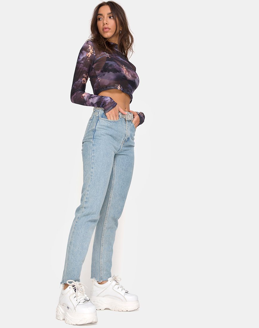 Image de Lara Crop Top in Dark Angel Mesh