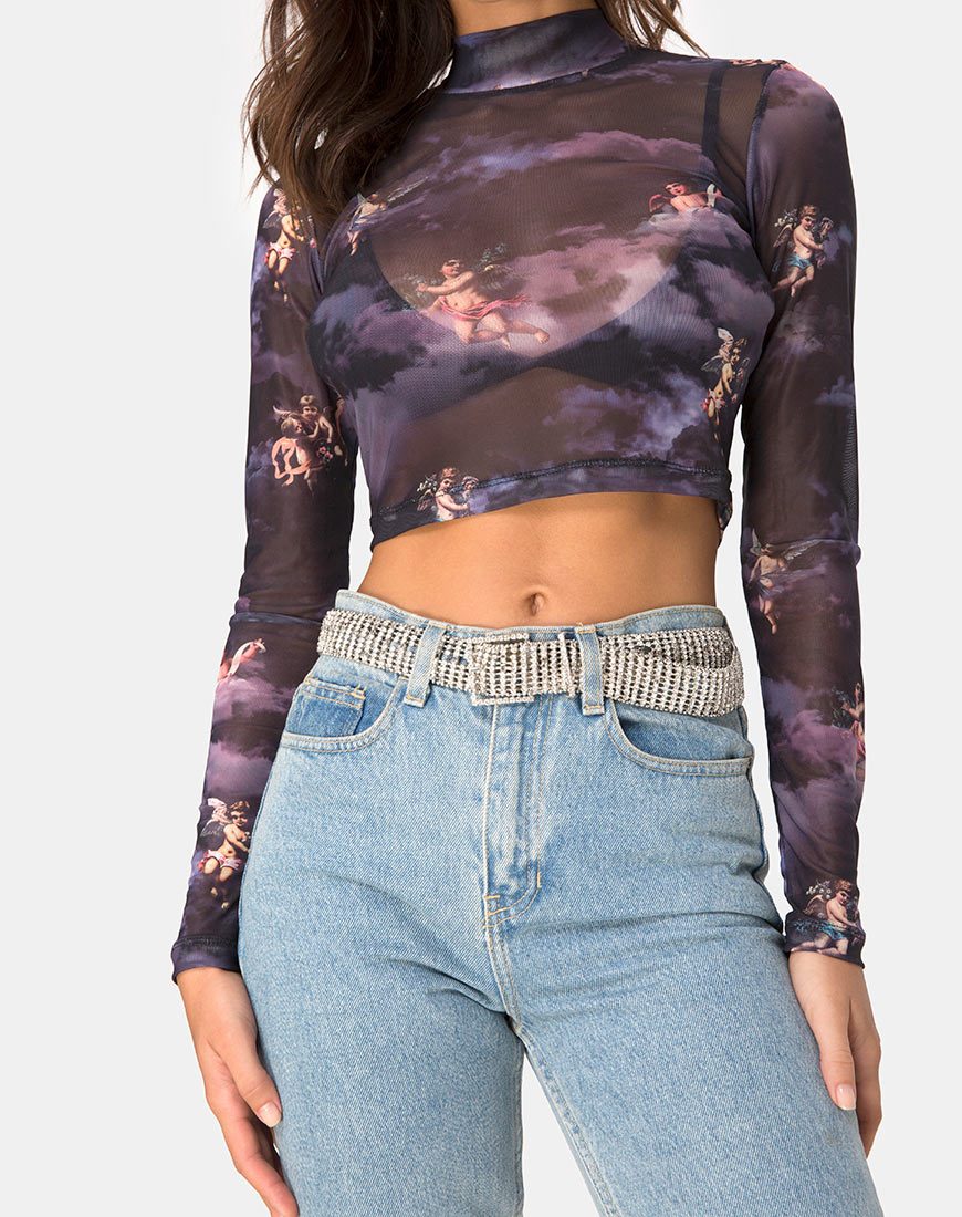 Image de Lara Crop Top in Dark Angel Mesh