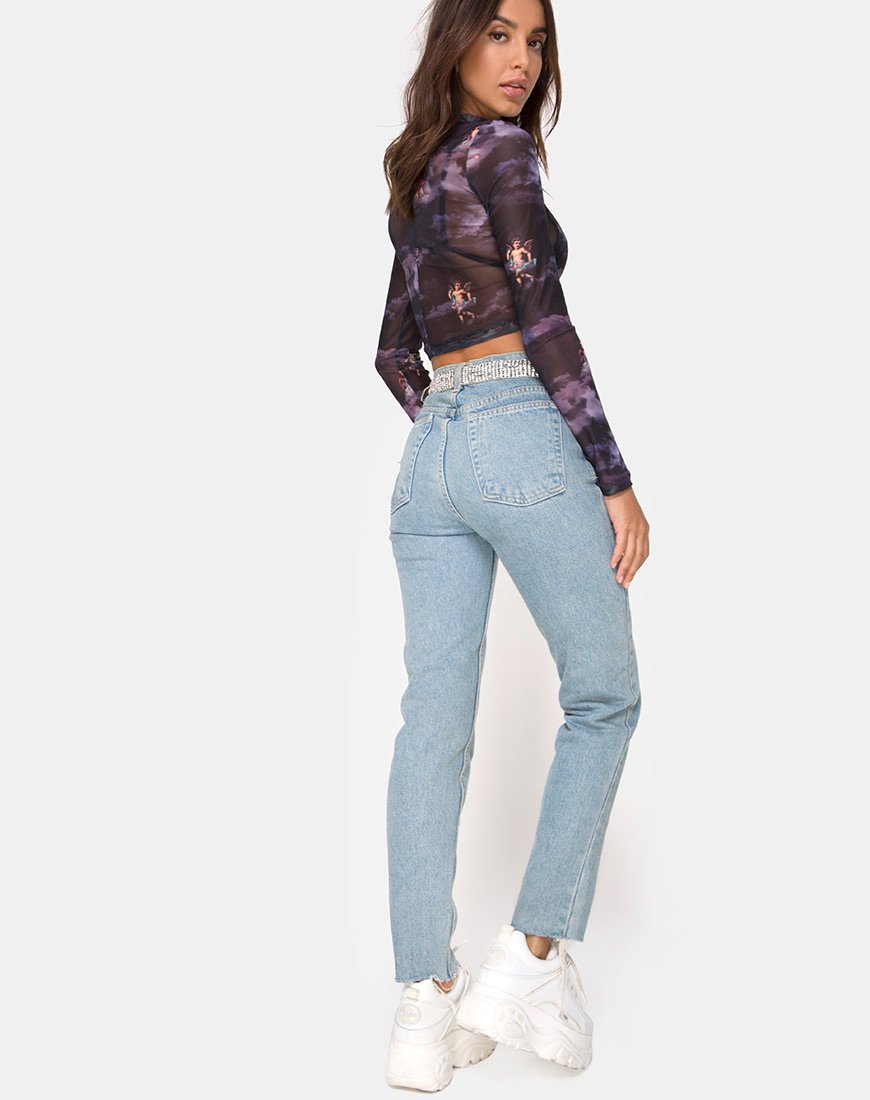Image de Lara Crop Top in Dark Angel Mesh