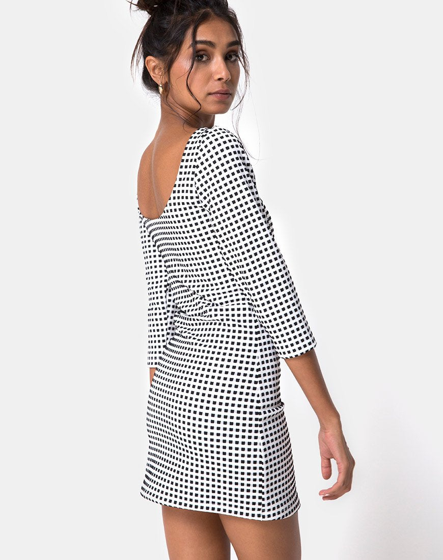 Robe Laras en vichy noir ivoire