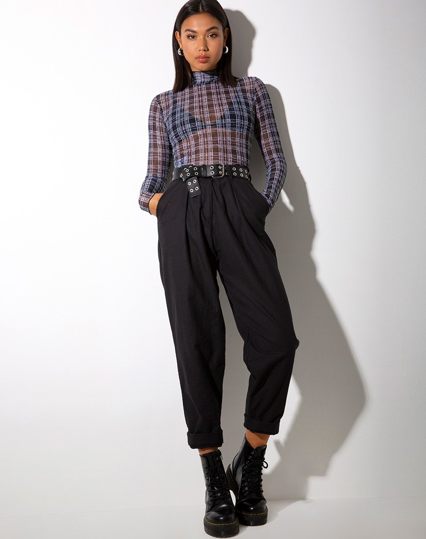 Image de Laria Top in Inkblot Check Black and White