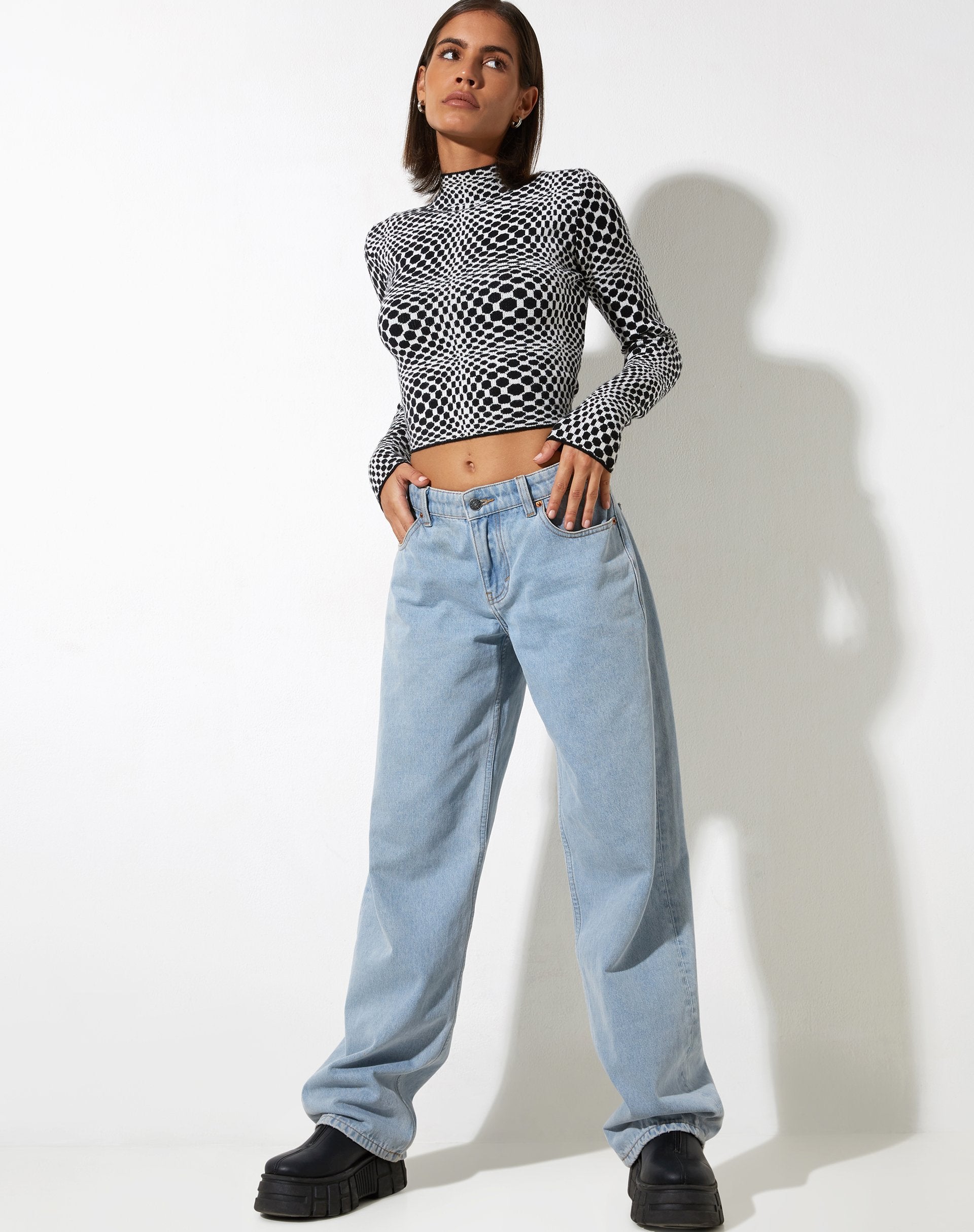 Image de Laria Top in Optic Monochrome Square Black and White