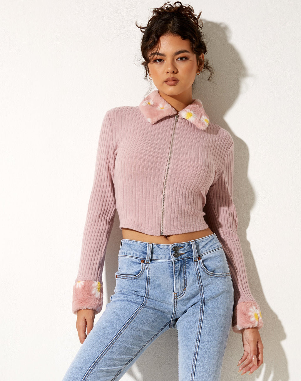 Caraco Larita en tricot rose foncé