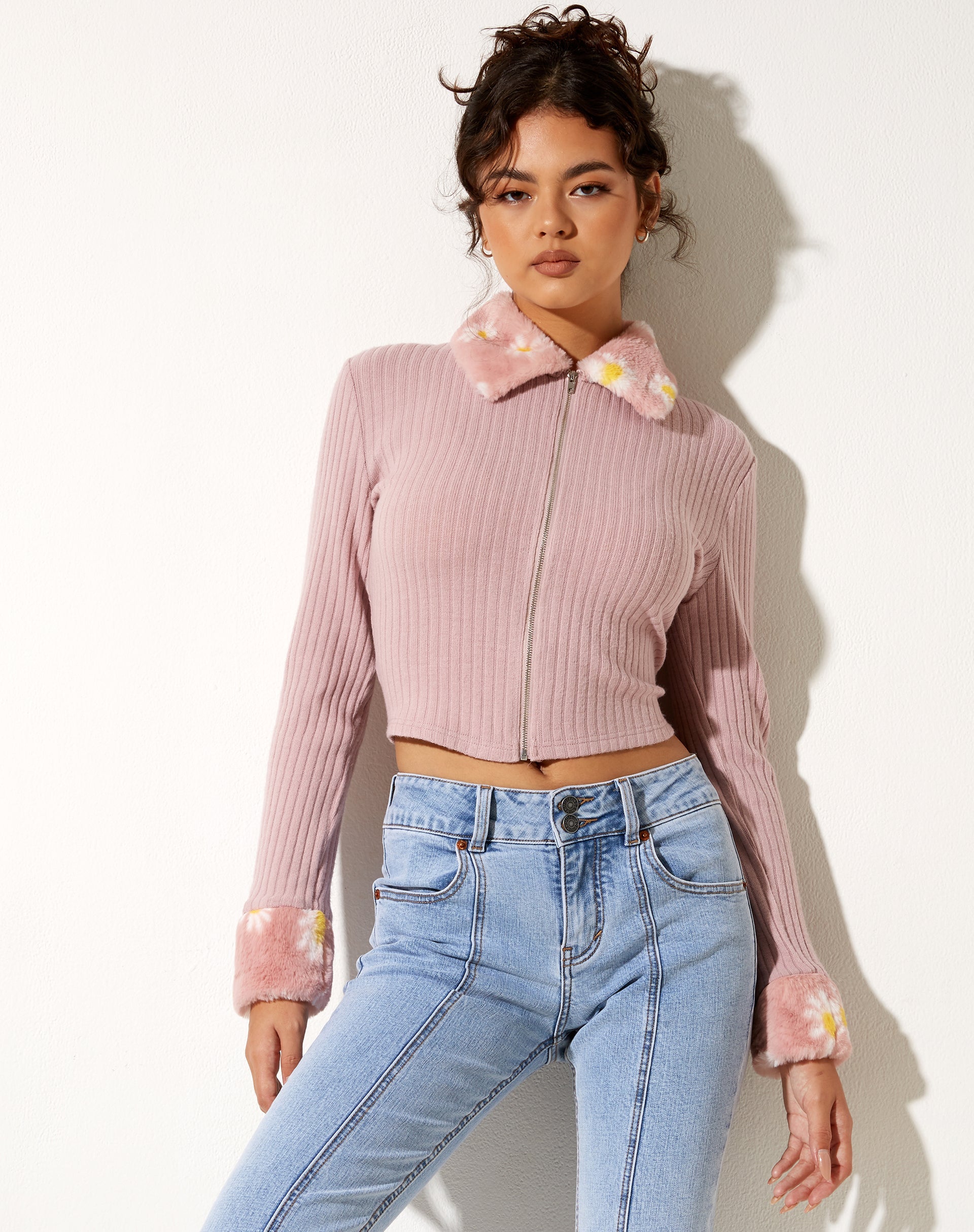 Image de Larita Cardi en tricot Dusky Pink