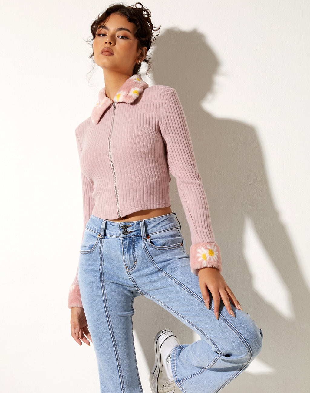 Caraco Larita en tricot rose foncé