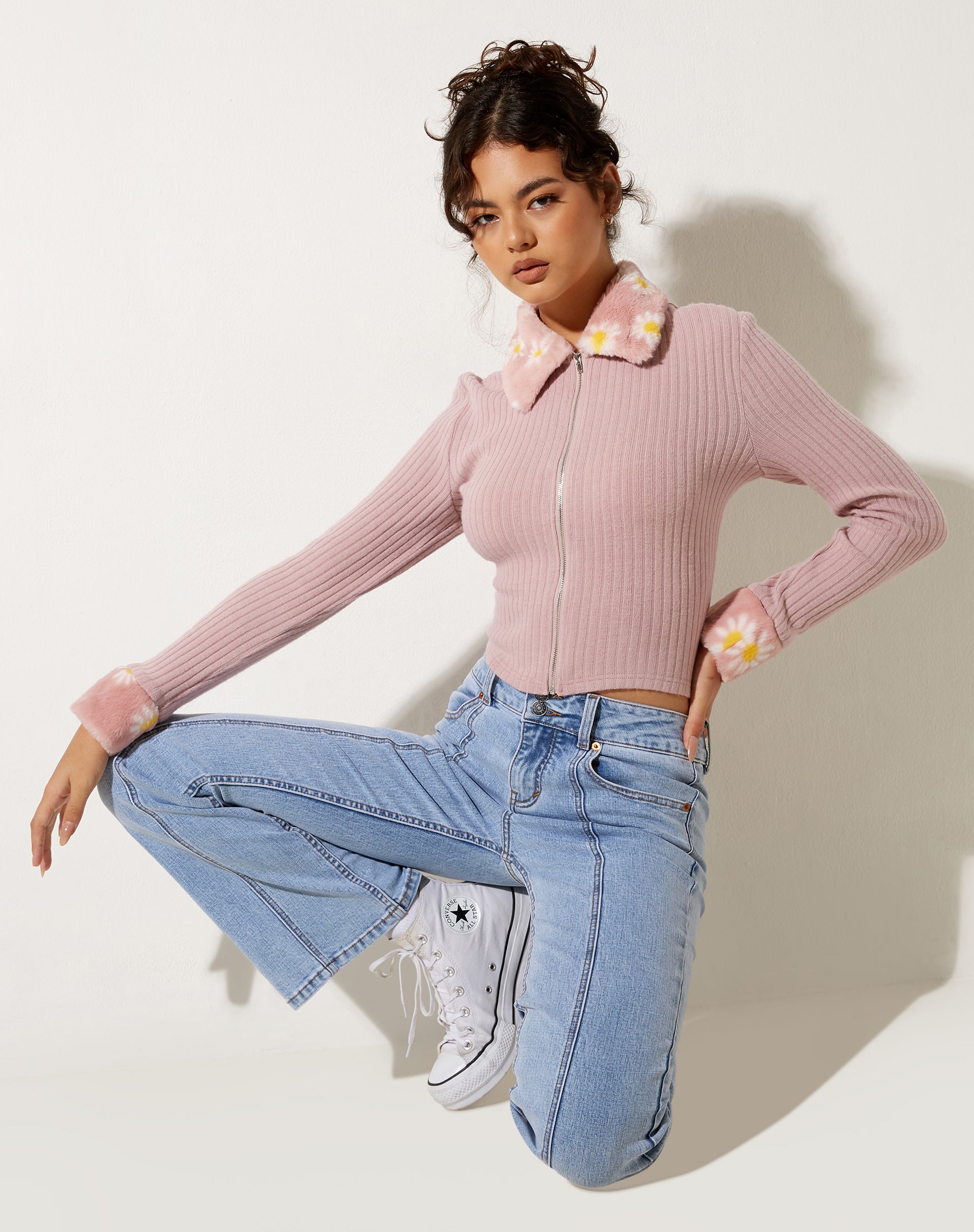 Image de Larita Cardi en tricot Dusky Pink