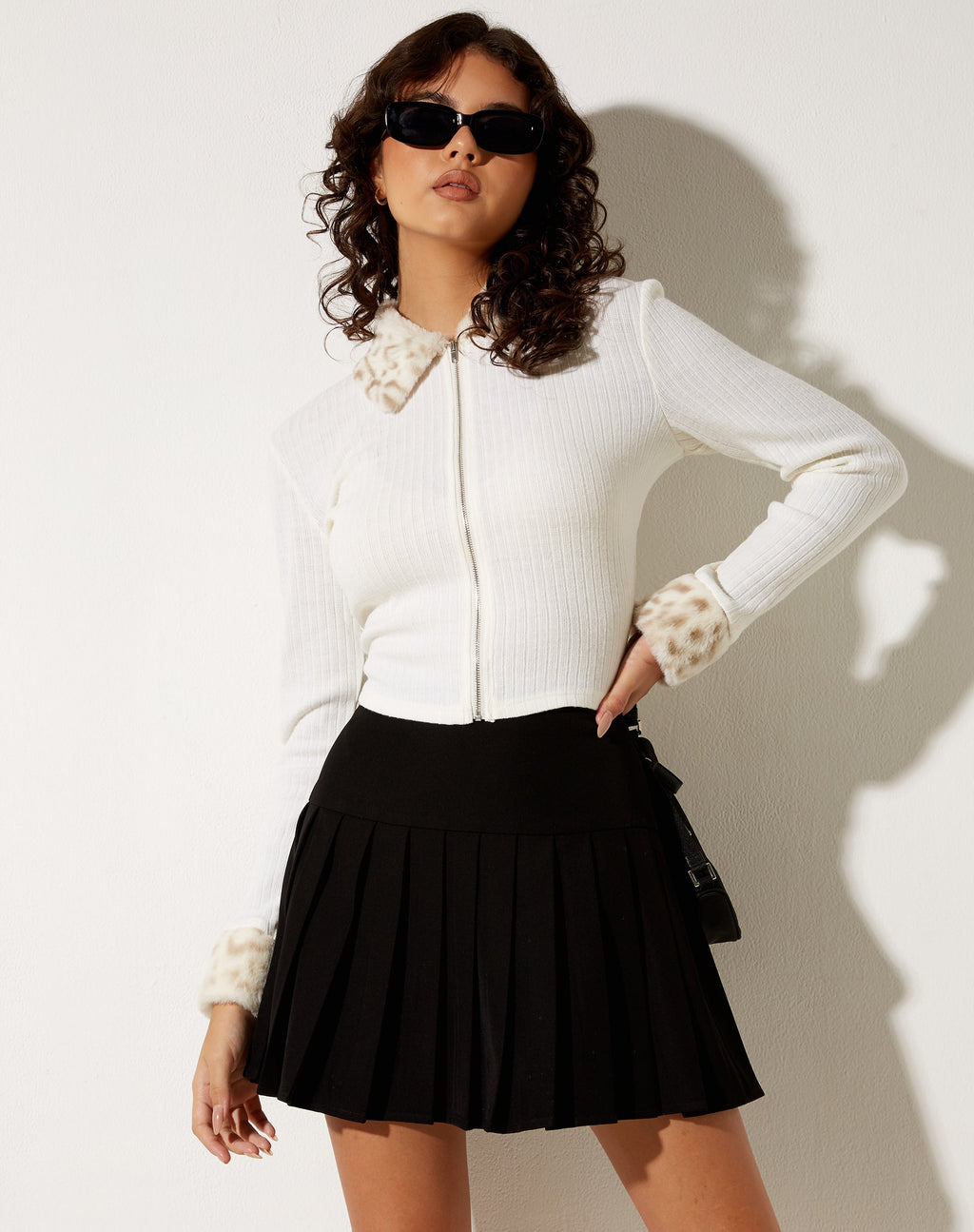 Caraco Larita en tricot blanc Animal