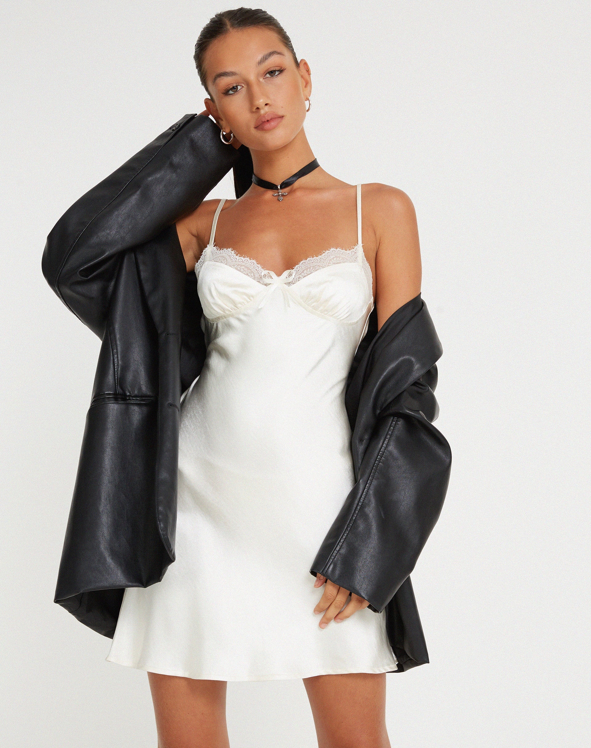 Image de Larue Mini robe en satin Ivoire