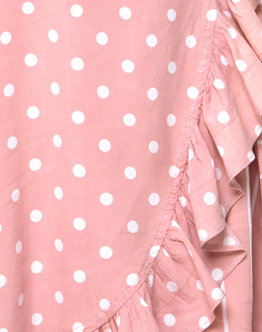Image de Lasky Slip Dress in Spot Stripe Pink and White