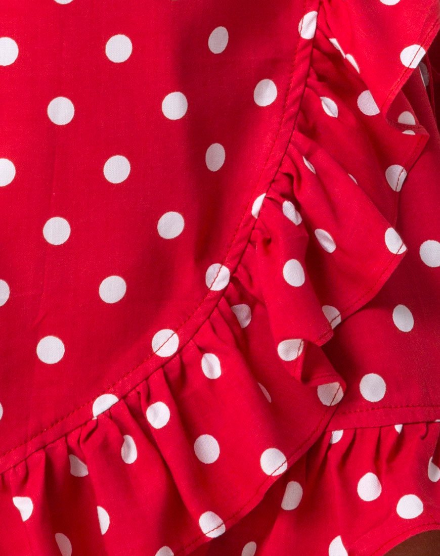 Image de la robe Lasky en polka moyen rouge et blanc