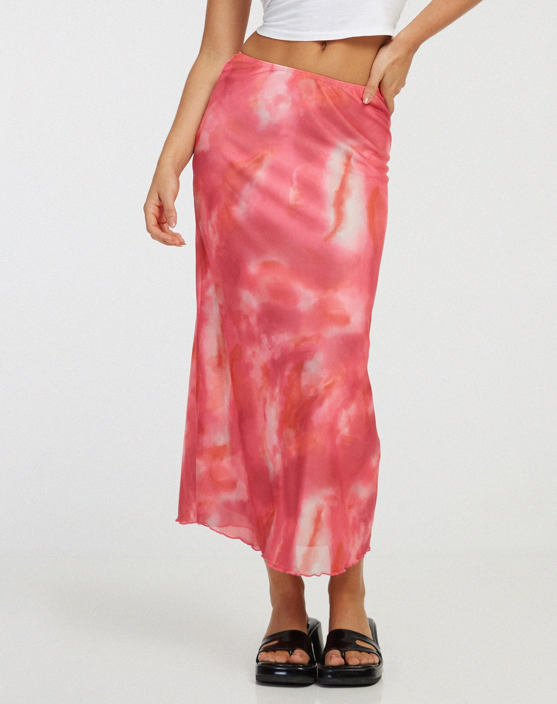 image de Lassie Maxi Skirt in Abstract Blurred Pink