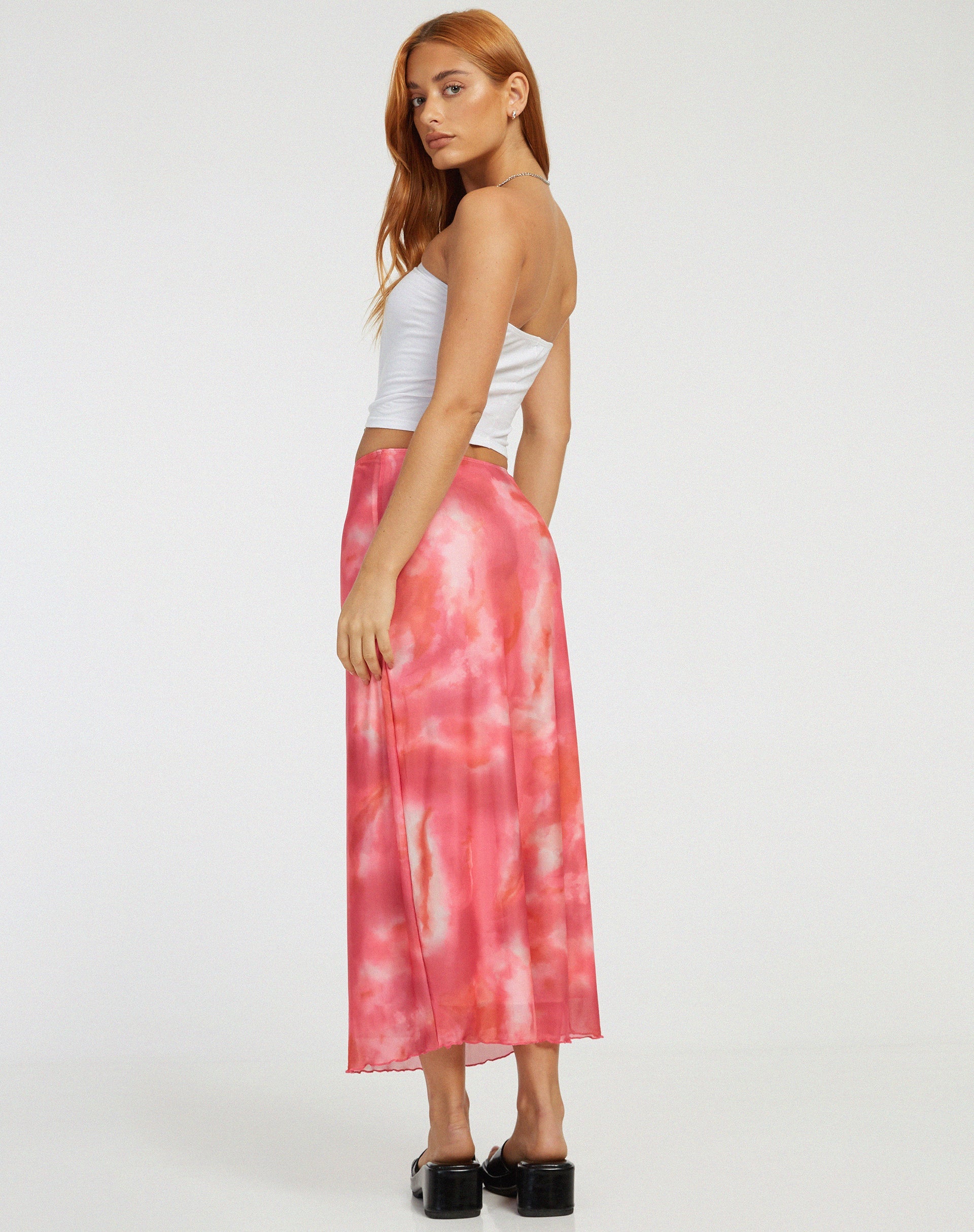 image de Lassie Maxi Skirt in Abstract Blurred Pink