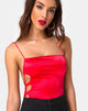 Image de Lati Corsage lacé en satin rouge