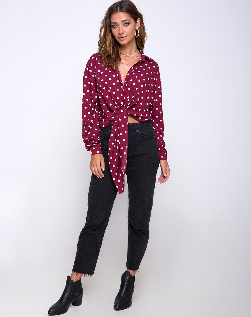 Image de Lauv Shirt in Medium Polka Wine