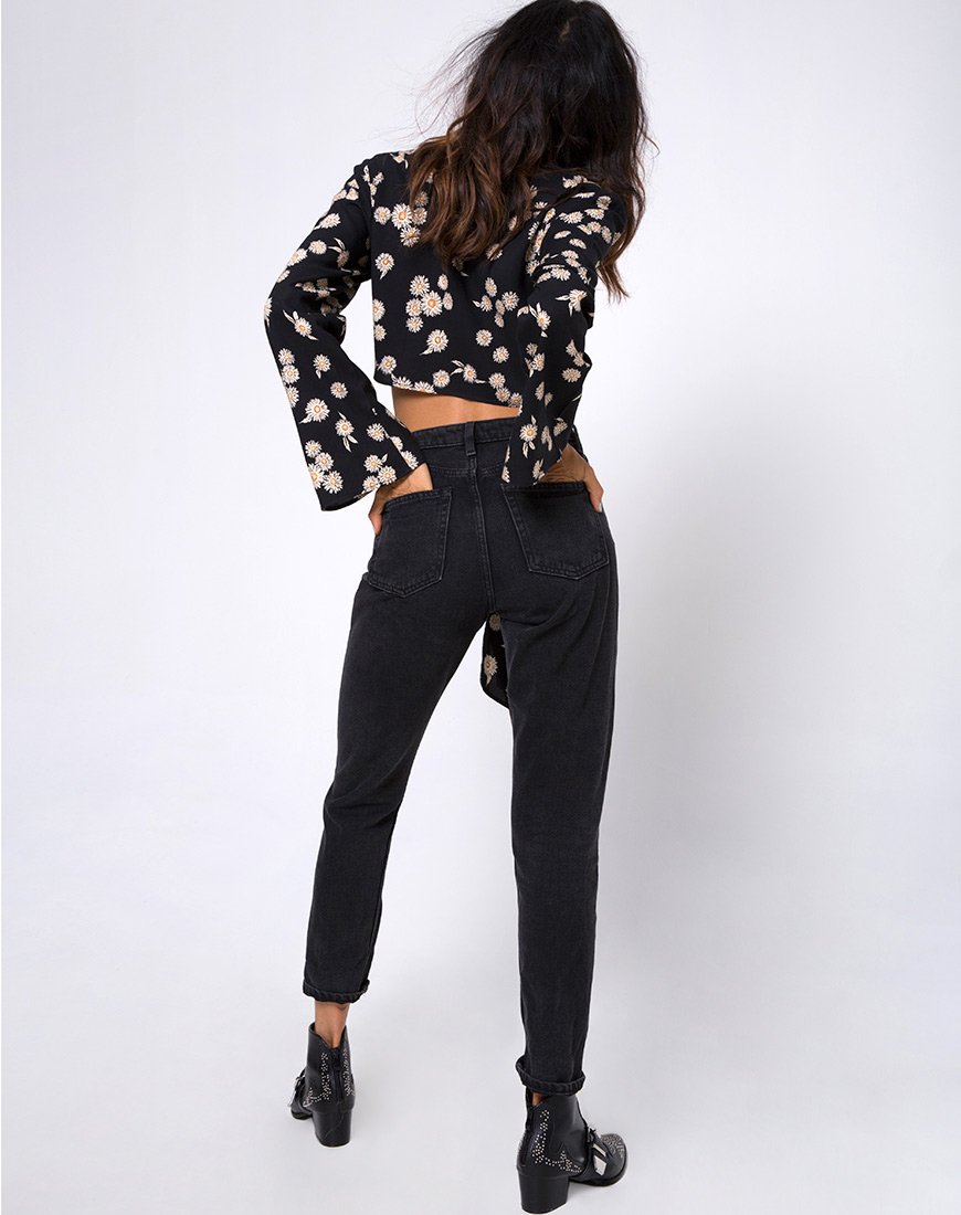 Image de Laya Wrap Top in Grunge Daisy Floral