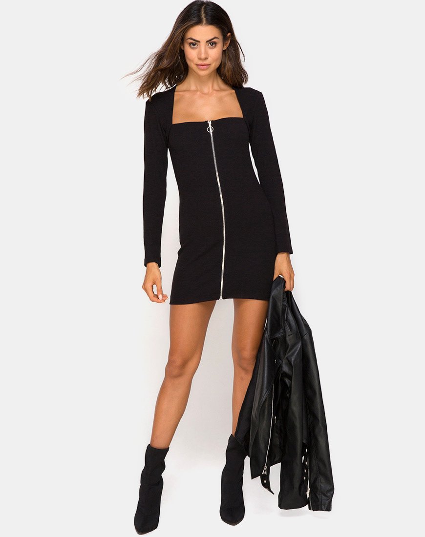 Image de la mini robe Leah en noir