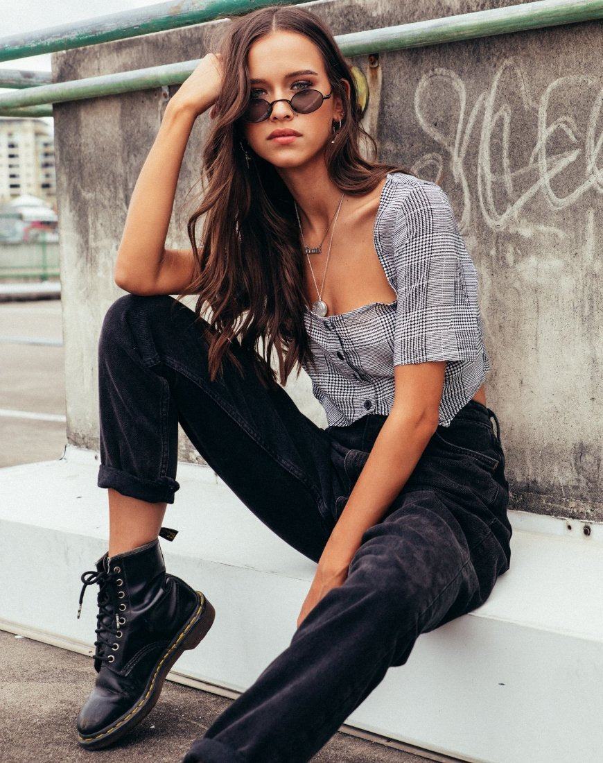 Image de Legia Crop Top in Charles Check Grey
