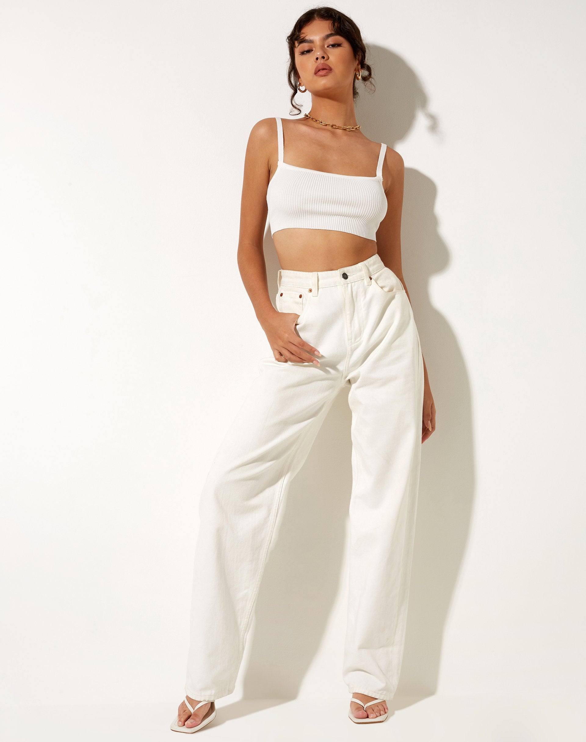 Image de Lemia Bralette Top in Rib Star White