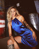 Image de Lemier Mini Robe en Satin Midnight Blue