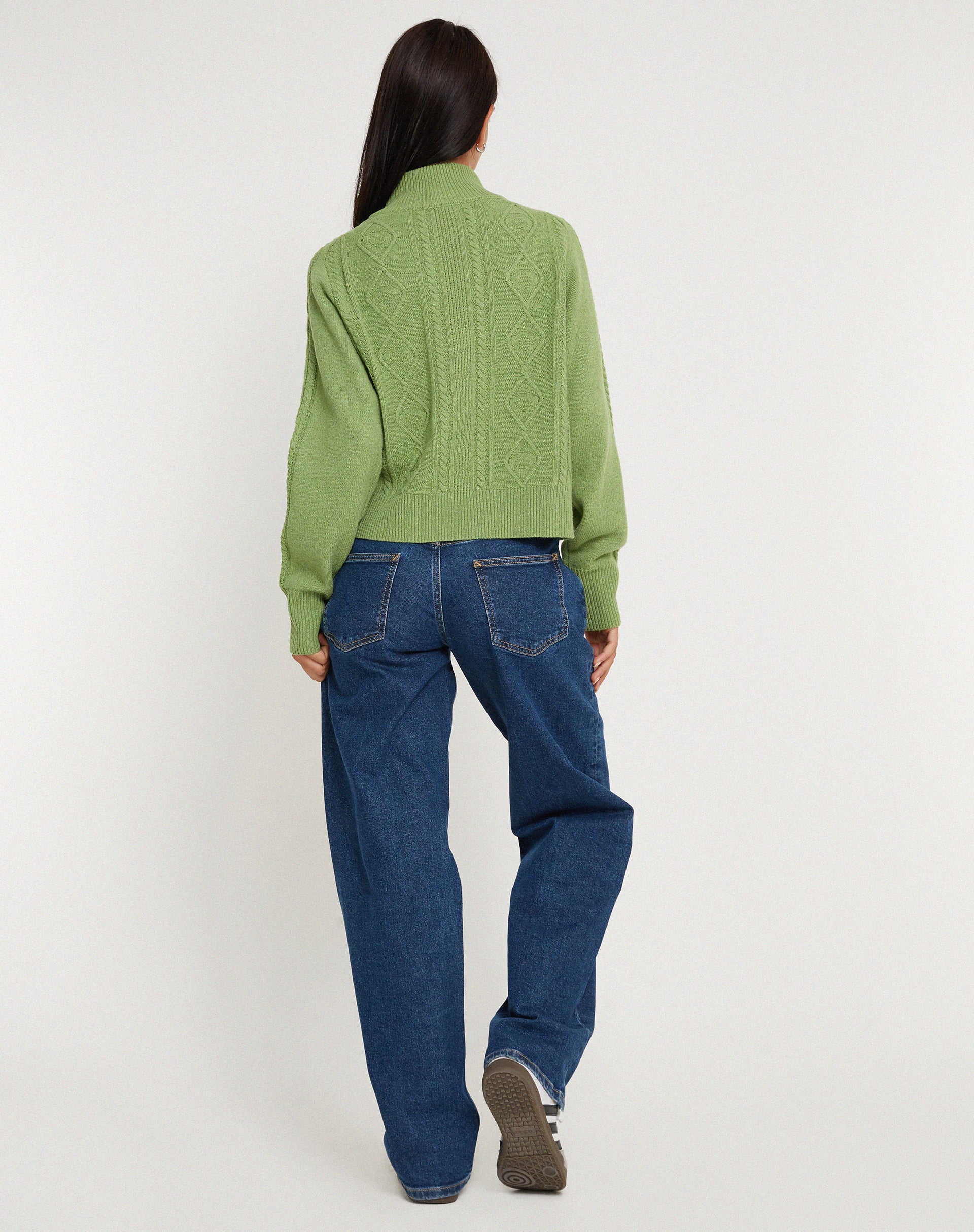 Image de Lemila Veste zippée en tricot vert mousse