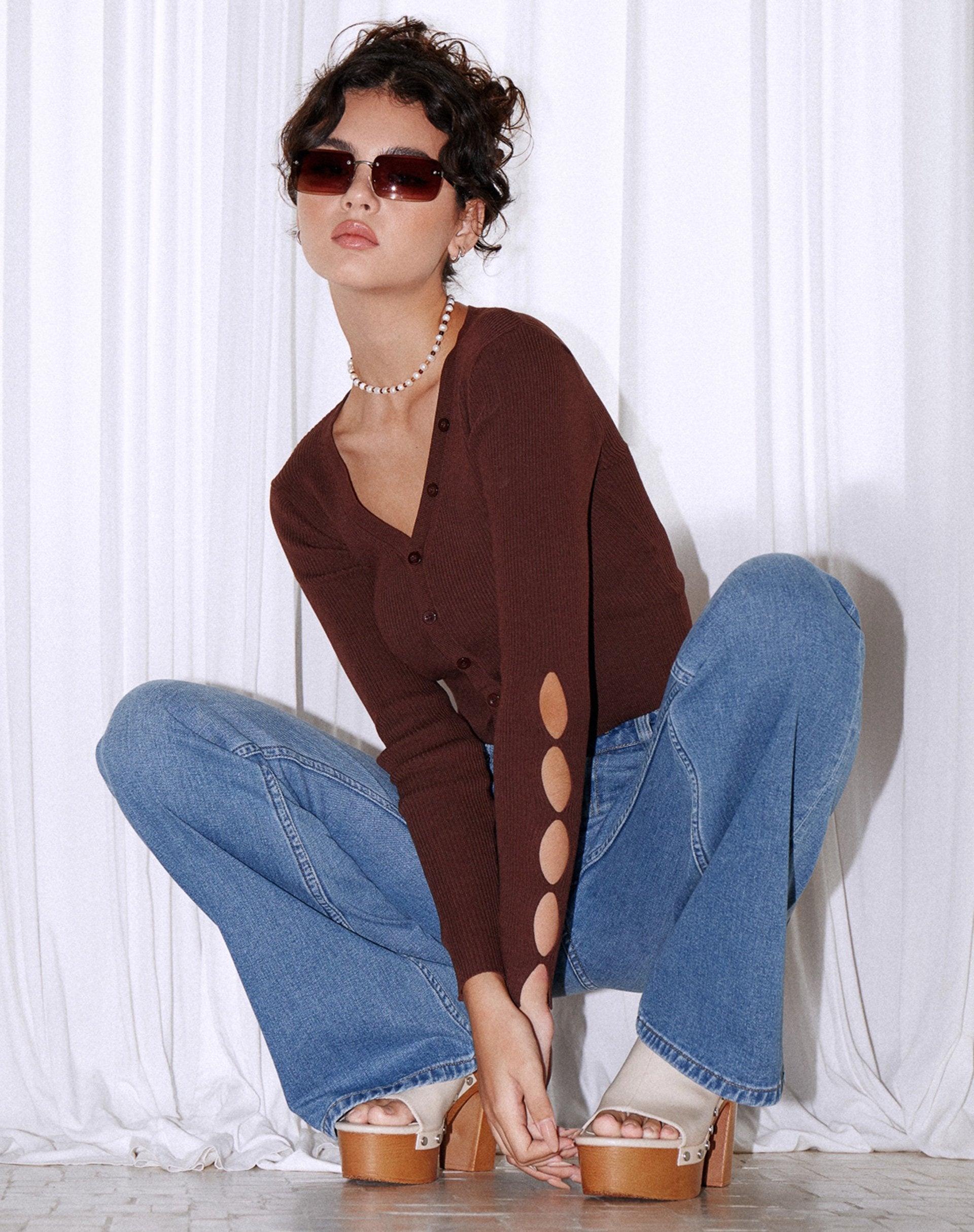 Image de Lemuria Cardi en Rib Dark Brown