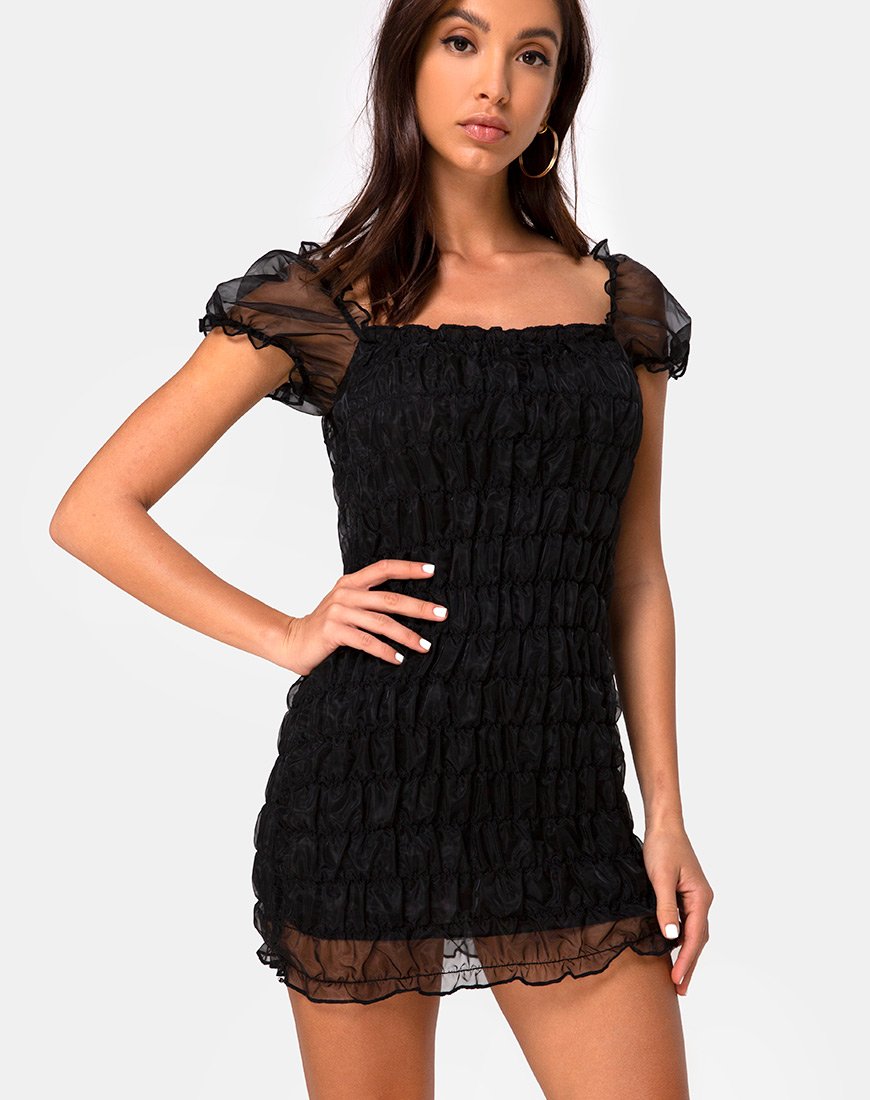 Robe Lenira en organza noir
