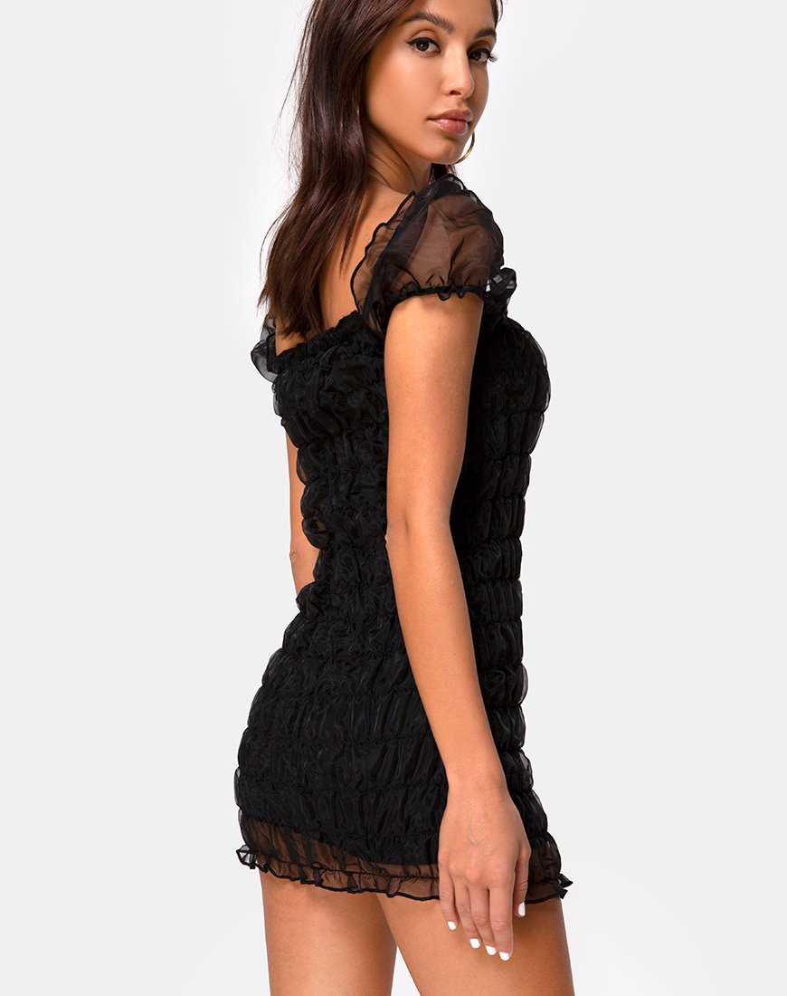 Robe Lenira en organza noir